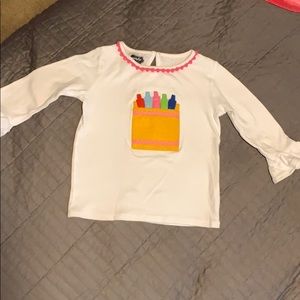 Mudpie toddler/baby girls crayon shirt